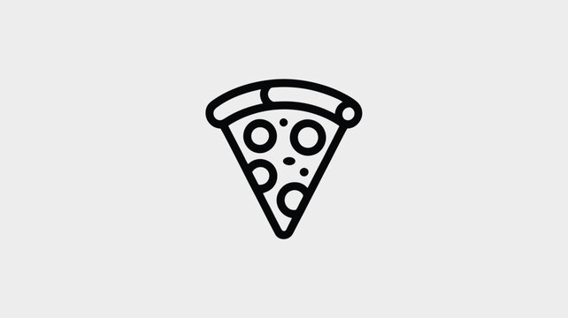 Pizza slice icon simple line art vector illustration isolated on white background for menu design and food apps