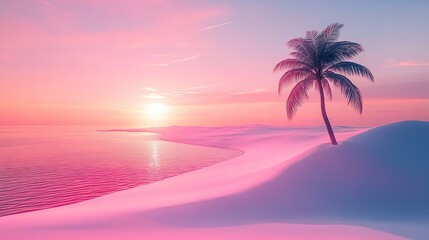 Ultra-realistic 4K photo of the endless white desert scene set against the sea of Miami