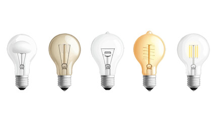 Modern Designs of Light Bulbs in Graphic Format