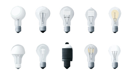 Modern and Classic Light Bulb Styles Showcase in a Minimalist Design Environment