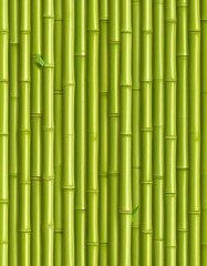 Obraz premium Close-up of a lush, green bamboo grove with vibrant vertical stalks and sparse leaves