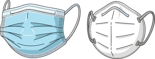 Surgical Masks and Respirators for Personal Protection Against Viruses - Medical Face Covering for Healthcare Workers and Pandemic Prevention - Hygiene in Hospitals and Clinical Settings - Safety Equi