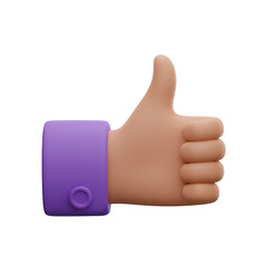 3d thumbs up gesture of approval and agreement