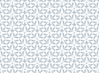 Fototapeta premium Flower geometric pattern. Seamless vector background. White and gray ornament