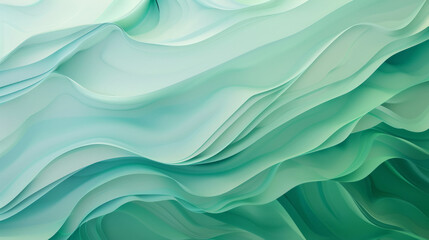 Obraz premium Abstract Green Wavy Background with Smooth Flowing Lines and Elegant, Modern Design