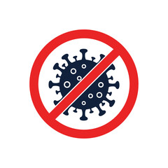 No Virus Symbol – Stop COVID-19, Anti-Bacteria, Health Protection, Safety Awareness Vector Icon