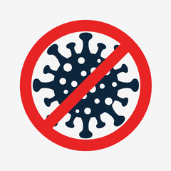 No Virus Symbol – Stop COVID-19, Anti-Bacteria, Health Protection, Safety Awareness Vector Icon