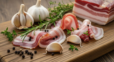 Cured Pancetta with Garlic and Fresh Herbs
