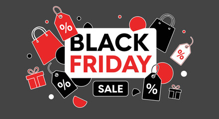 Black Friday Sale graphic design for marketing huge shopping discounts