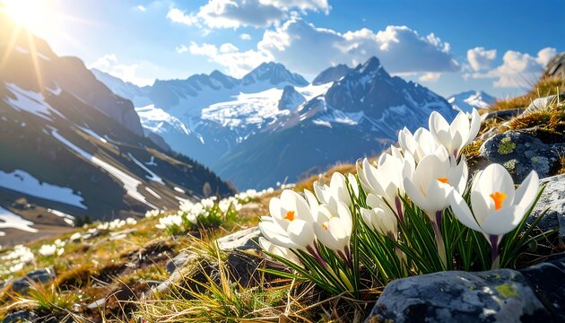 Spring blossoms in the mountains