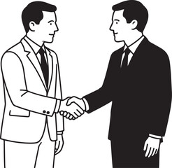 Fototapeta premium Handshake of Agreement: Two professional figures sealed a deal with a firm handshake, symbolizing partnership and a meeting of minds.