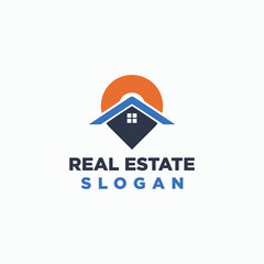 point and home logos, construction icon design building logos