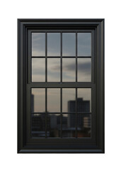 Fototapeta premium Black modern window frame isolated onwhite or transparent background 