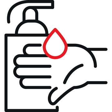 hand sanitizer dispenser with red drop clip art preview