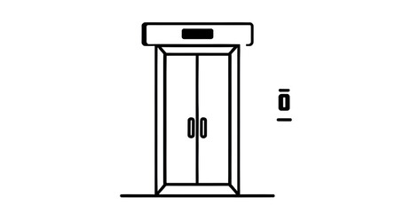 elevator door, lift door, metal door, modern building, elevator interior, vector illustration, metallic surface, automatic doors, sliding doors, floor indicator, stainless steel, reflection, architect