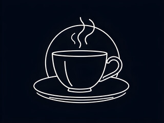coffee cup, line art, minimal design, coffee illustration, one line drawing, simple outline, hot drink, steaming coffee, espresso, cappuccino, latte, black coffee, minimalist art, beverage icon, coffe
