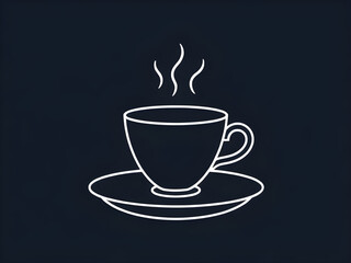 coffee cup, line art, minimal design, coffee illustration, one line drawing, simple outline, hot drink, steaming coffee, espresso, cappuccino, latte, black coffee, minimalist art, beverage icon, coffe