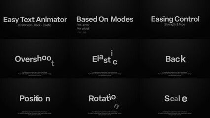 Text Animator | Overshoot, Elastic & Bounce Effects with Easy Controls for Custom Title Animations