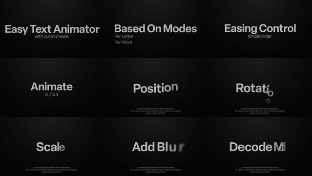 Text Animator | Custom Easing Effects with Easy Controls for Unique Title Animations