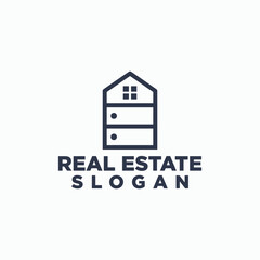 home furniture logo concept, building logos, cabinet icon design