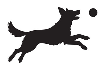 silhouette of a jumping dog