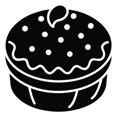 cookie topped cake vector icon