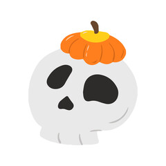 Spooky Skull with Mini Pumpkin Top Hat