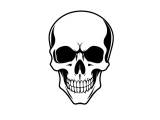 Flat skull vector, Black skull shape, White skull icon, Skull pictogram, Simple skull illustration, Modern skull logo, Aesthetic skull graphic, Tattoo skull vector, Dark skull design, Skull shadow sil