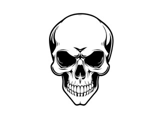 Halloween skull art, Death symbol, Creepy skull logo, Bone head outline, Minimal skull design, Flat skull vector, Black skull shape, White skull icon, Skull pictogram, Simple skull illustration, Moder