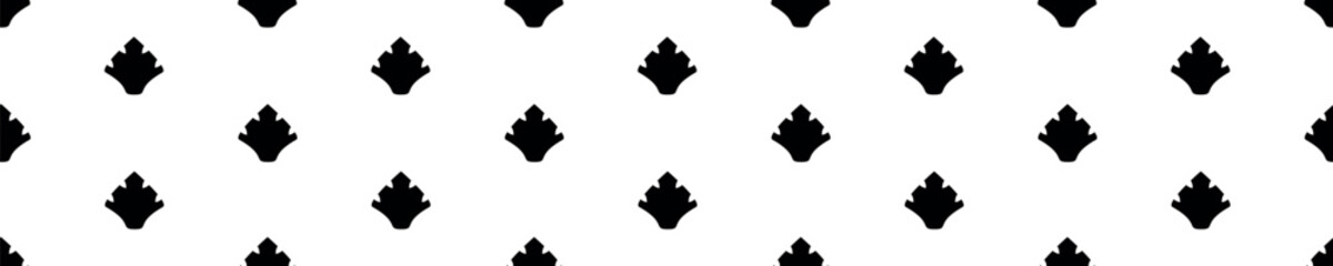 Seamless geometric pattern with small black shapes on white background. Minimalist design perfect for washi tape, packaging, scrapbooking, and decoration projects