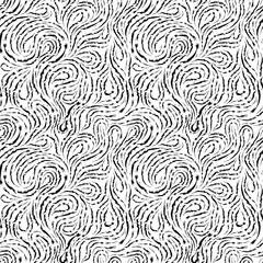 Abstract Black and White Swirl Texture Pattern – Seamless Hand-Drawn Flow Design Background