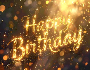 Sparkling golden birthday greeting