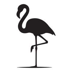 flamingo silhouette isolated on white background
