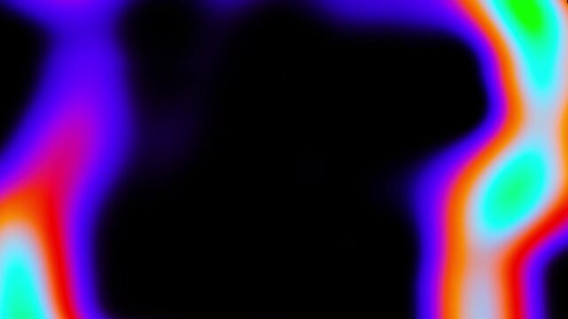 Vivid abstract gradient resembling a thermal heatmap with intense neon colors transitioning across a black background in a fluid organic pattern