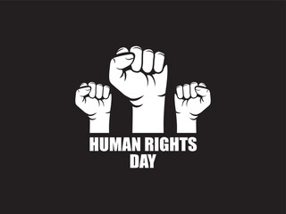 Human Rights Day Solidarity Fists. vector illustration of a hand with a fist.