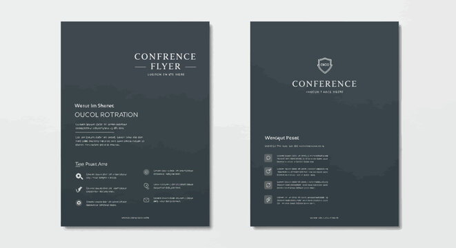 Modern Conference Flyer Design Template with Clean Layout and Professional Typography.