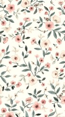 > A delicate collection of pastel floral patterns in soft watercolor style, capturing the quiet beauty of spring, summer, autumn, and winter &mdash; perfect for wallpapers, packaging, or greeting cards.