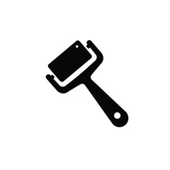 Simple silhouette of a paint roller tool with a handle for artistic and diy projects silhouette