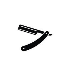 Classic straight razor silhouette for barber shop and grooming professional tool silhouette