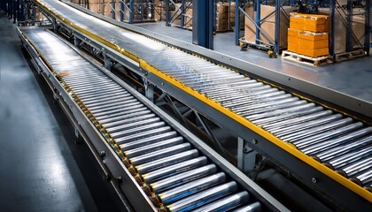 modern conveyor belt system in a warehouse efficient logistics and industrial technology
