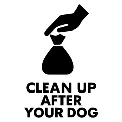 Clean up after your dog icon with transparent background — representing pet waste disposal, responsible pet ownership, or dog park rules.
