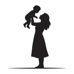 mother and daughter silhouette