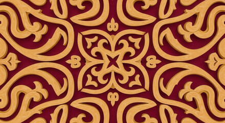 Kazakh Nomadic Ornament Patterns in Ethnic Style with Tribal, Folk, Geometric, Abstract, Mystical, Vintage, Modern, and Traditional Art Motifs, Colorful and Symmetrical Decorative Design generative ai