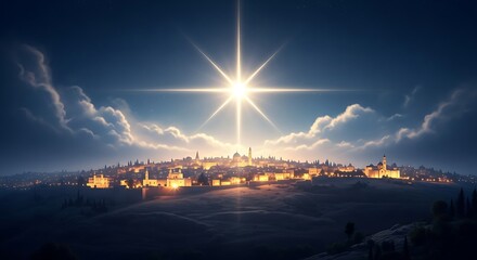 Bethlehem Star - A Guiding Light Over the Holy City.