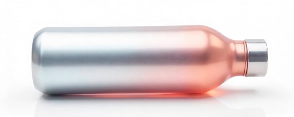 Sleek, reusable water bottle; metallic finish, gym, clear