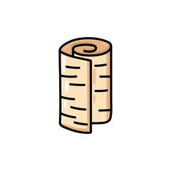 Cute hand-drawn doodle illustration of a medical bandage roll in flat style. Perfect for healthcare, hospital, pharmacy, first aid, and educational design projects.