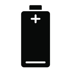 Simple battery icon symbol renewable energy storage power source concept silhouette