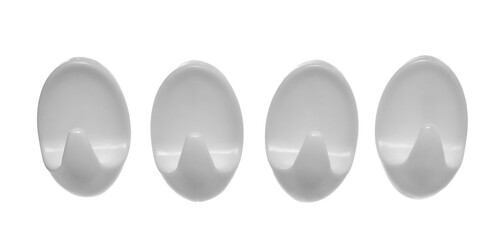 Set plastic hanger hooks isolated on white background, clipping path