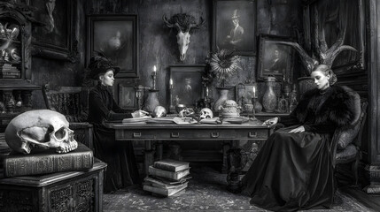 Exploring Dark Romanticismand Haunting Imagery in Gohic Literature Artworks