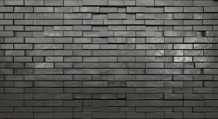Obraz premium Close-up view of a textured brick wall. The wall is gray with uneven surface
